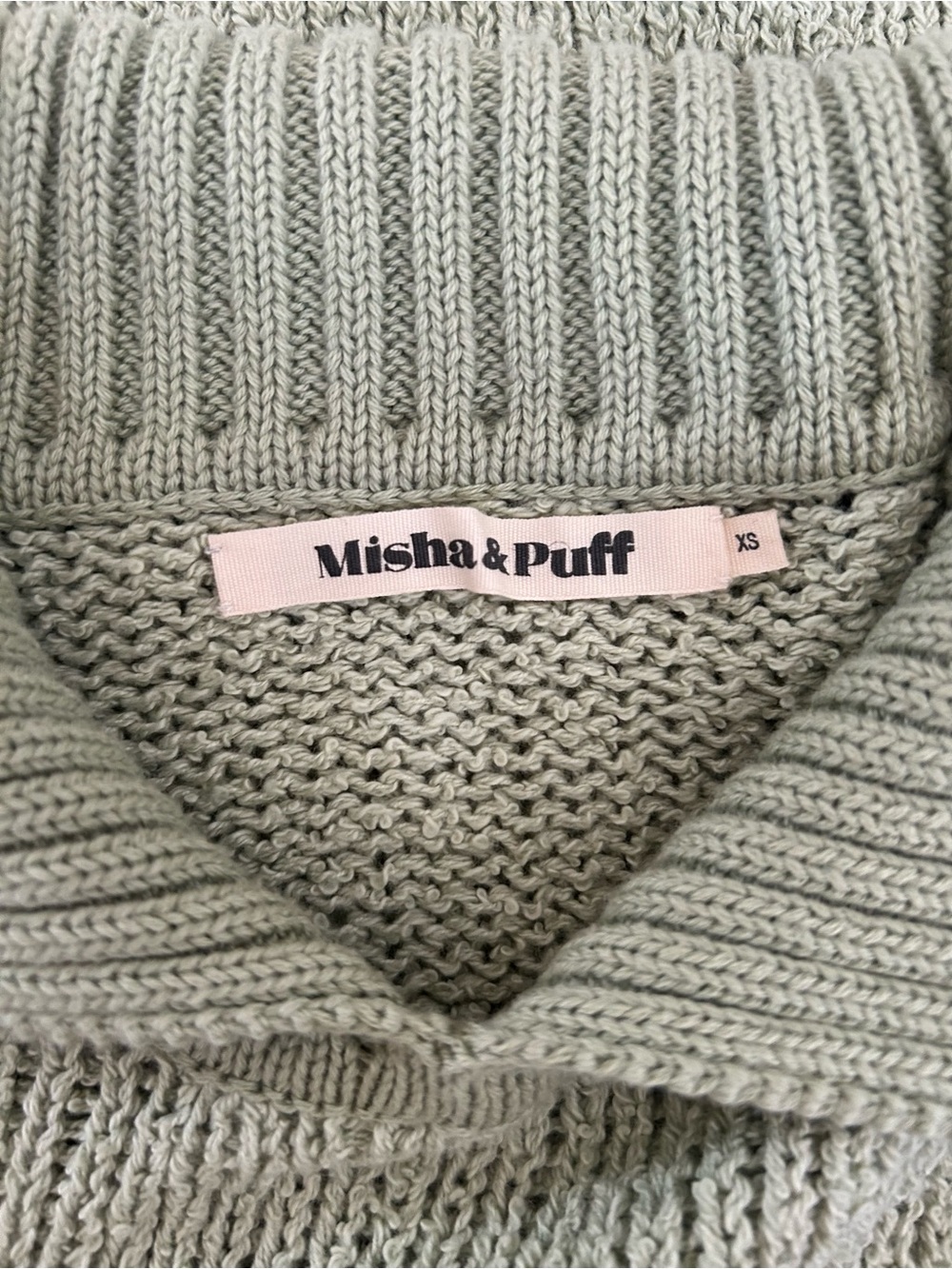Misha And Puff Sage V-Neck Knit Sweater